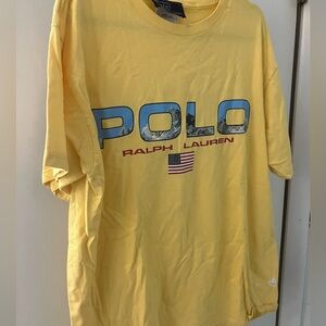 Vintage Polo Ralph Lauren Designer sport theme double sided graphic t shirt XL